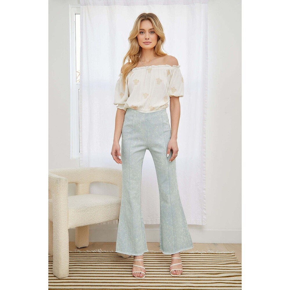 Mystree Angelica High Waist Crop Flare Jeans NWT
